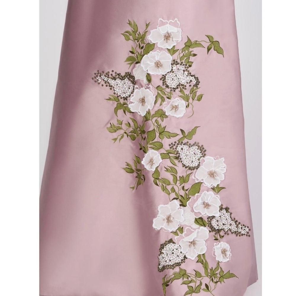 NEW, Kay Unger Aurelia Floral Sleeveless V-Neck Taffeta Gown Size 4 w/ Pockets - Picture 4 of 13